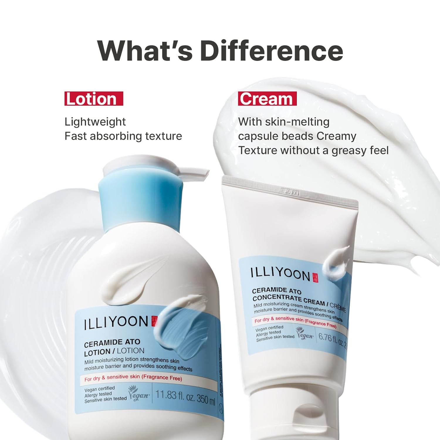 Illiyoon Ceramide Ato Concentrate Cream | Moisturizer for Dry & Sensitive Skin, 100hr Lasting Hydration, For Face & Body, Gentle for Infants, Moisture Barrier Repair, Vegan Certified, 6.76 fl.oz.